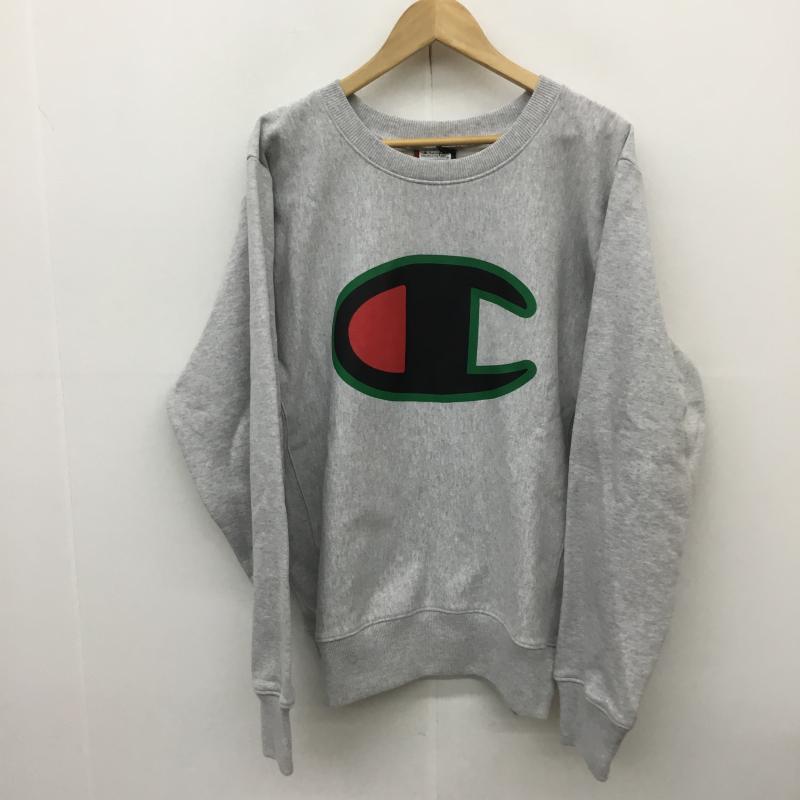 チャンピオン Champion トレーナー 長袖 DENIM TEARS デニムティアーズ Reverse Weave リバースウィーブ M ロゴ、文字 灰 / グレー / メンズ USED 古着 中古 10079348
