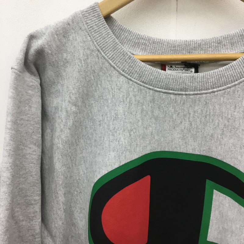 チャンピオン Champion トレーナー 長袖 DENIM TEARS デニムティアーズ Reverse Weave リバースウィーブ M ロゴ、文字 灰 / グレー / メンズ USED 古着 中古 10079348