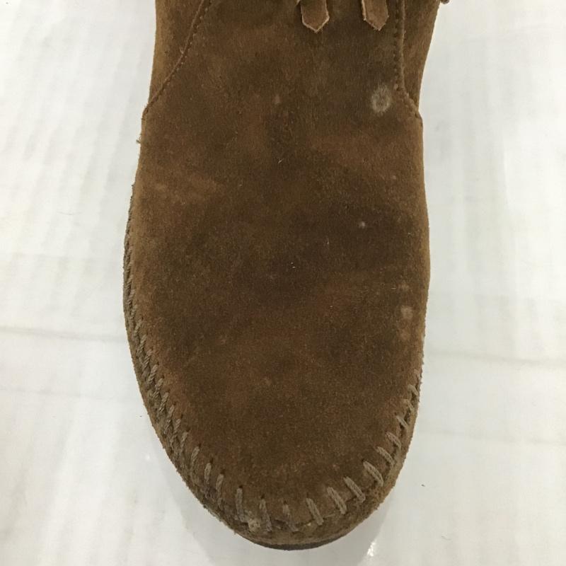ミネトンカ Minnetonka ブーツ ショートブーツ 283 バックジッパー スエード 箱有 無地 茶 / ブラウン / レディース USED 古着 中古 10079373