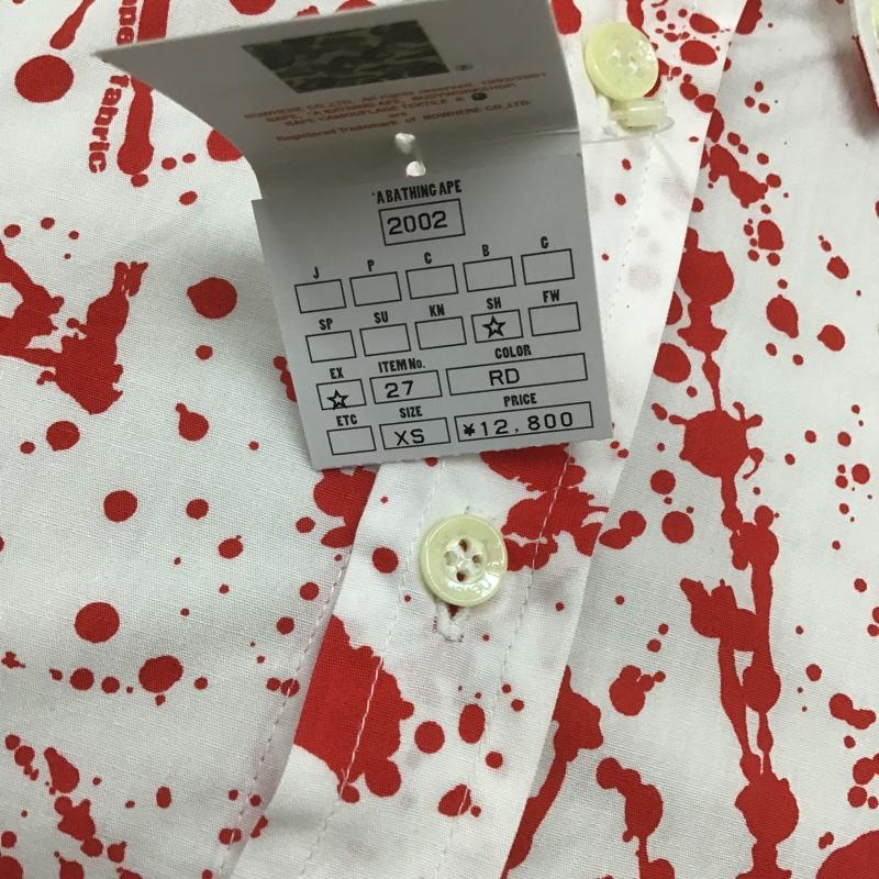 アベイシングエイプ A BATHING APE シャツ、ブラウス 半袖 タグ付 ボタンダウンシャツ XS 総柄 マルチカラー / マルチカラー / メンズ USED 古着 中古 10079430