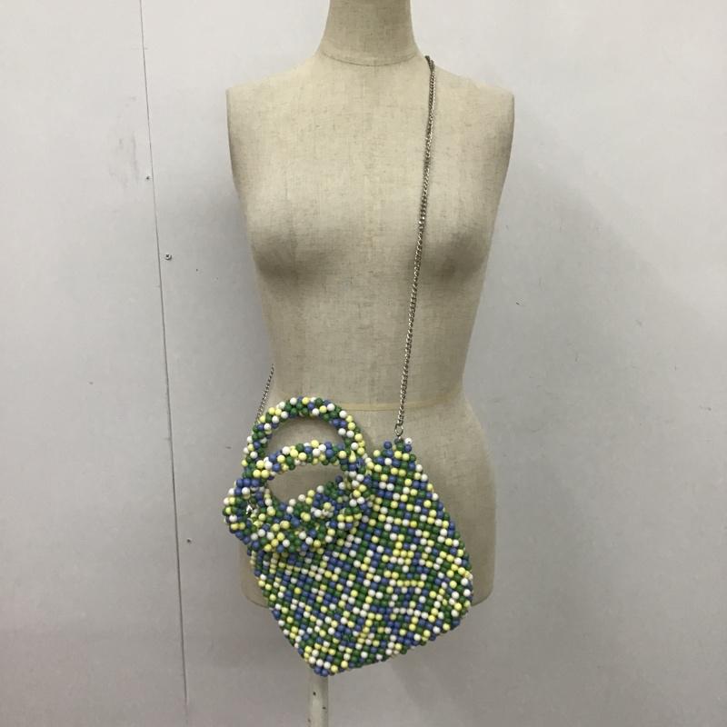 ザラ ZARA ショルダーバッグ ショルダーバッグ 6466 510 203 ハンドバッグ 2WAY ビーズ 無地 白 / ホワイト / X 黄 / イエロー / X 緑 / グリーン / X 水色 / ライトブルー / レディース USED 古着 中古 10079431