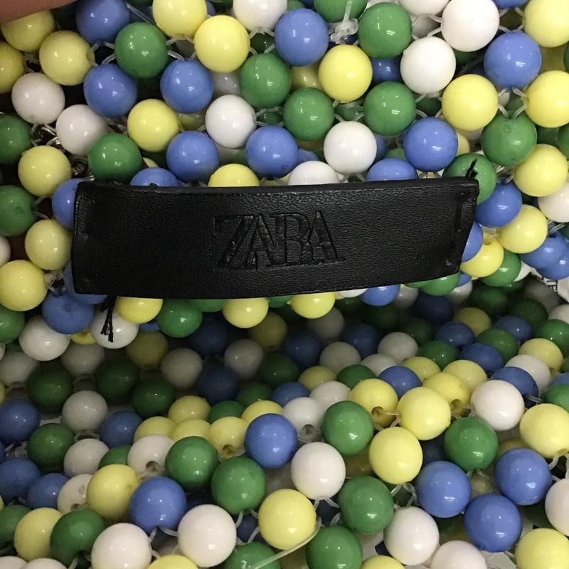 ザラ ZARA ショルダーバッグ ショルダーバッグ 6466 510 203 ハンドバッグ 2WAY ビーズ 無地 白 / ホワイト / X 黄 / イエロー / X 緑 / グリーン / X 水色 / ライトブルー / レディース USED 古着 中古 10079431