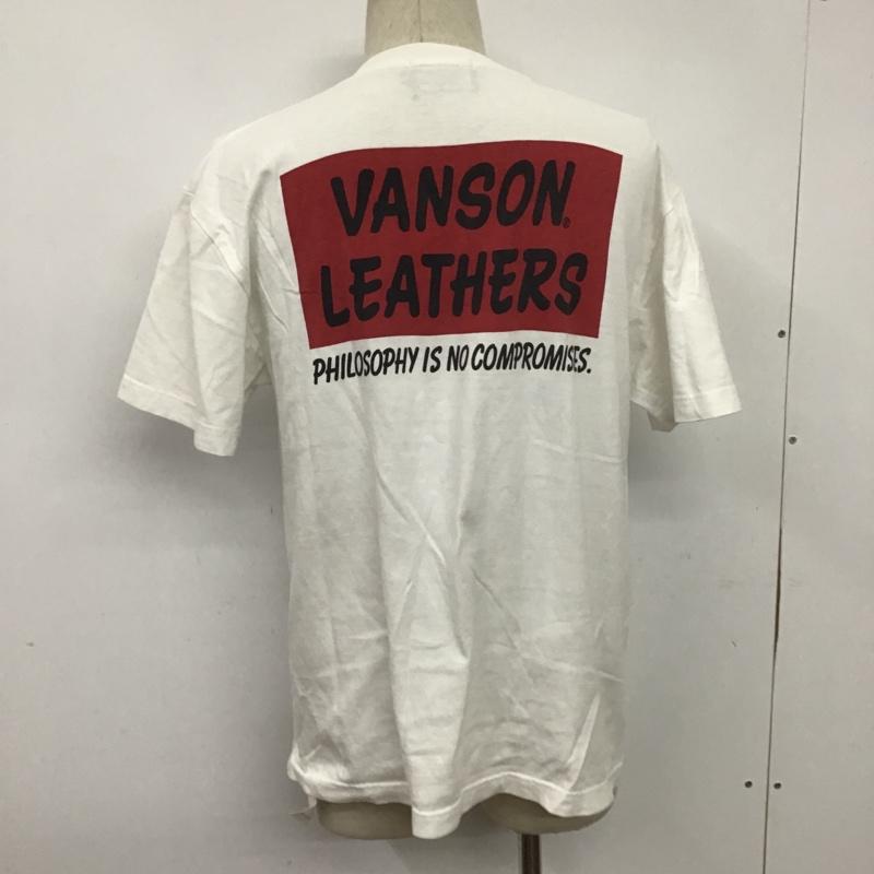 ヴァンソン VANSON Tシャツ 半袖 19-071-720-2059-2-0 バックプリント M ロゴ、文字 白 / ホワイト / メンズ USED 古着 中古 10079454