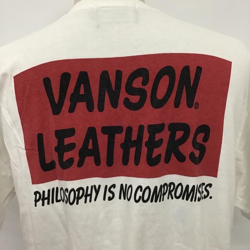 ヴァンソン VANSON Tシャツ 半袖 19-071-720-2059-2-0 バックプリント M ロゴ、文字 白 / ホワイト / メンズ USED 古着 中古 10079454