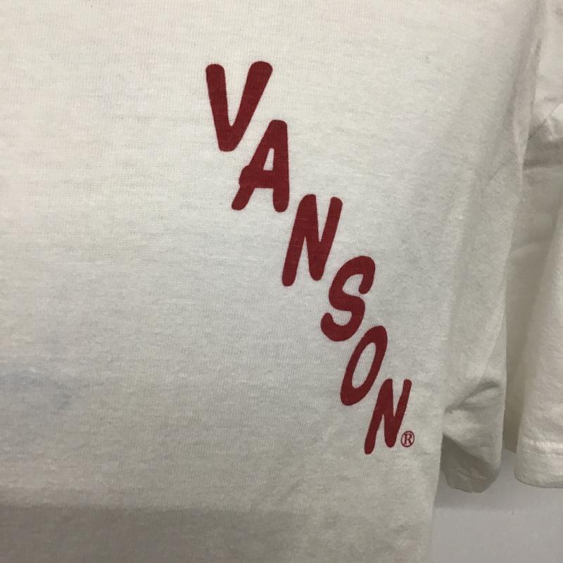 ヴァンソン VANSON Tシャツ 半袖 19-071-720-2059-2-0 バックプリント M ロゴ、文字 白 / ホワイト / メンズ USED 古着 中古 10079454