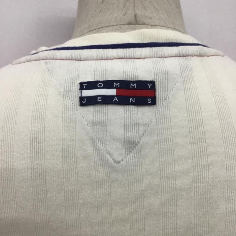 トミー ジーンズ TOMMY JEANS Tシャツ 半袖 Vネック S ワンポイント 赤 / レッド / X 紺 / ネイビー / X オフホワイト / オフホワイト / メンズ USED 古着 中古 10079484