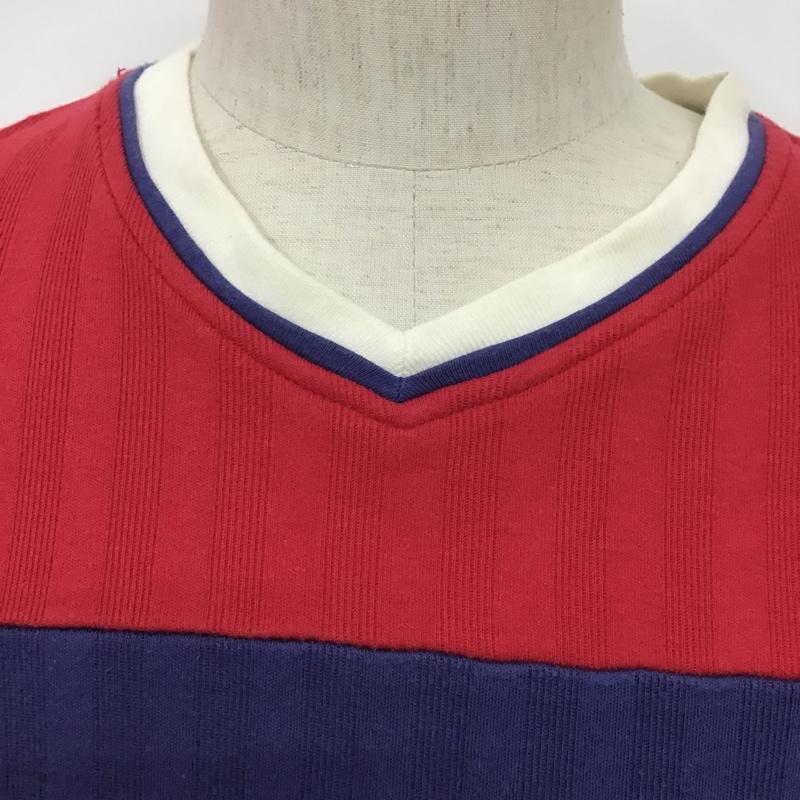 トミー ジーンズ TOMMY JEANS Tシャツ 半袖 Vネック S ワンポイント 赤 / レッド / X 紺 / ネイビー / X オフホワイト / オフホワイト / メンズ USED 古着 中古 10079484