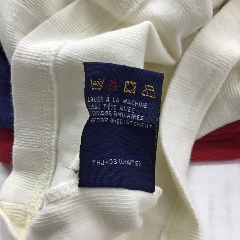 トミー ジーンズ TOMMY JEANS Tシャツ 半袖 Vネック S ワンポイント 赤 / レッド / X 紺 / ネイビー / X オフホワイト / オフホワイト / メンズ USED 古着 中古 10079484