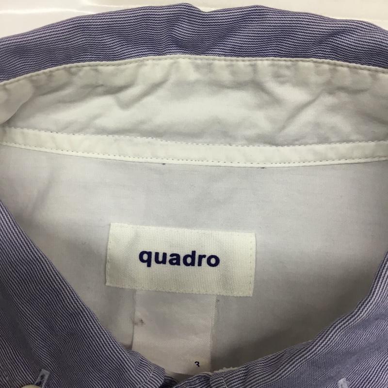 クオドロ quadro シャツ、ブラウス 長袖 ボタンダウン 3 無地 青 / ブルー / メンズ USED 古着 中古 10079525
