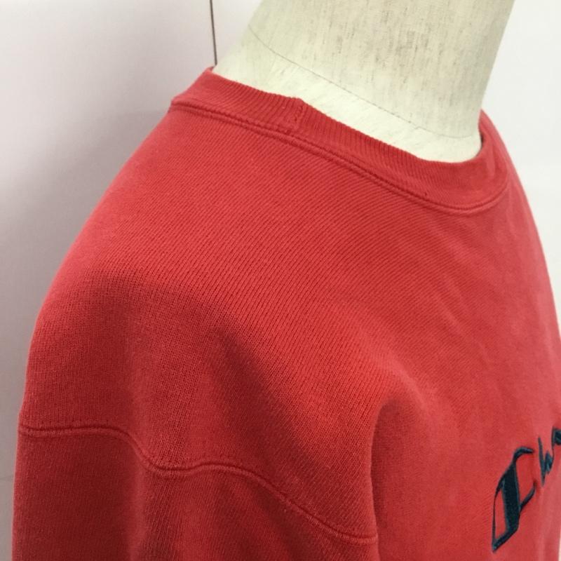 チャンピオン Champion トレーナー 長袖 REVERSE WEAVE スウェット 裏起毛 XXL ロゴ、文字 赤 / レッド / メンズ USED 古着 中古 10079545