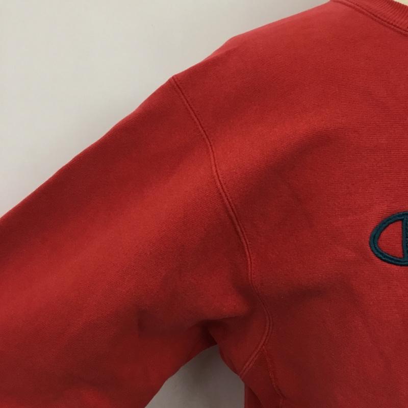 チャンピオン Champion トレーナー 長袖 REVERSE WEAVE スウェット 裏起毛 XXL ロゴ、文字 赤 / レッド / メンズ USED 古着 中古 10079545