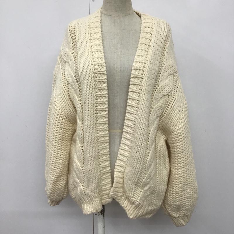 ローリーズファーム LOWRYS FARM カーディガン 長袖 ニットカーディガン FREE 無地 白 / ホワイト / レディース USED 古着 中古 10079564