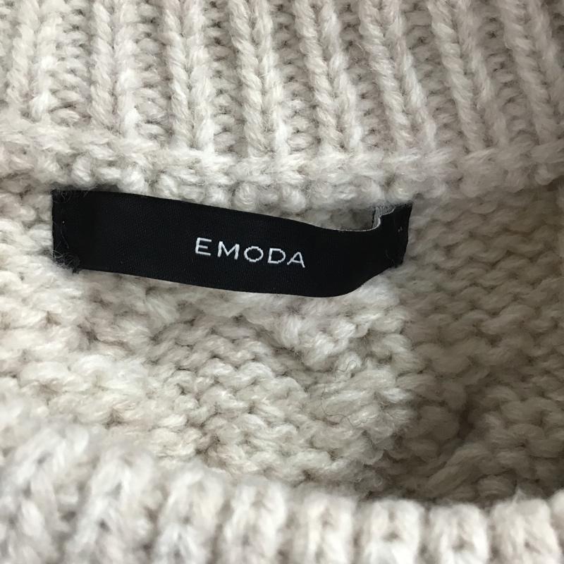 エモダ EMODA ニット、セーター 長袖 041660531801 ケーブル バック スリット ニット FREE 無地 オフホワイト / オフホワイト / レディース USED 古着 中古 10079687