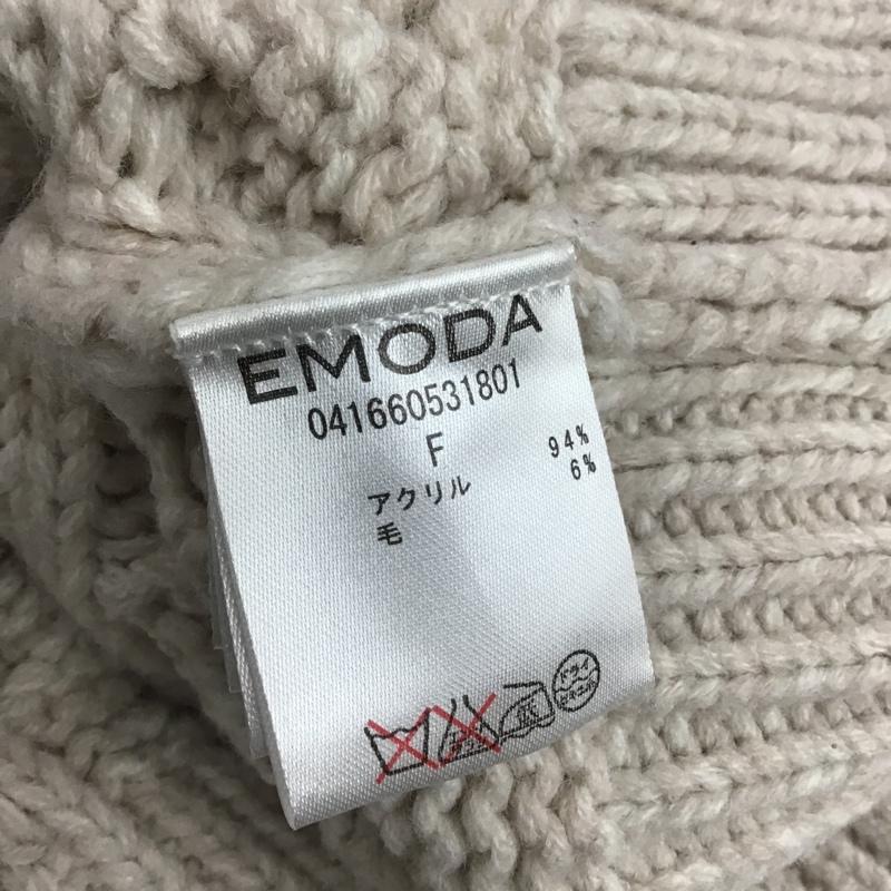 エモダ EMODA ニット、セーター 長袖 041660531801 ケーブル バック スリット ニット FREE 無地 オフホワイト / オフホワイト / レディース USED 古着 中古 10079687