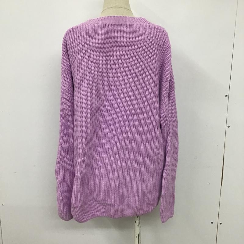 スタディオクリップ studio CLIP ニット、セーター 長袖 FREE 無地 紫 / パープル / レディース USED 古着 中古 10079697
