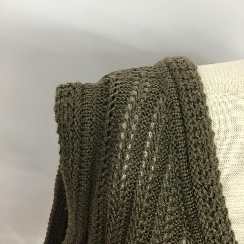 クティール kutir ベスト ベスト 透かし編み ニットベスト FREE 無地 カーキ / カーキ / レディース USED 古着 中古 10079764