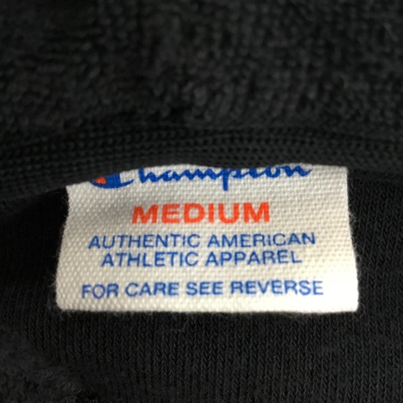 チャンピオン Champion パーカー 長袖 C8-DBB01 パイル地 フルジップ M ワンポイント 黒 / ブラック / メンズ USED 古着 中古 10079807
