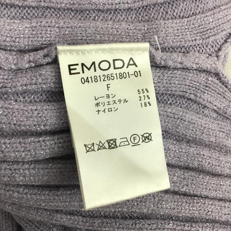 エモダ EMODA ニット、セーター 長袖 041812651801 ネックギャザーニット FREE 無地 紫 / パープル / レディース USED 古着 中古 10079886