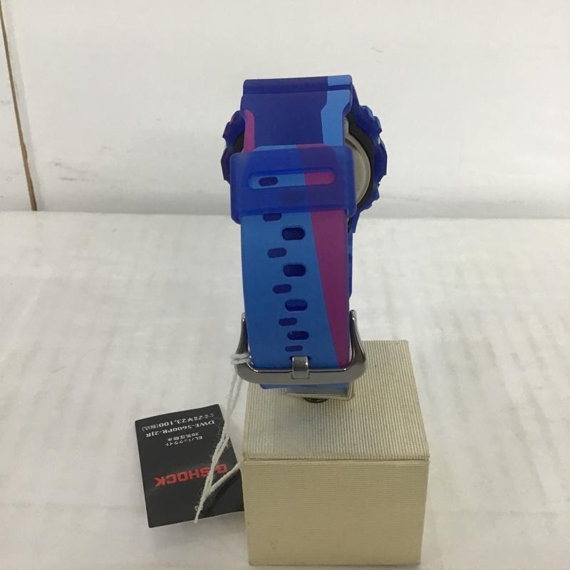 ジーショック G-SHOCK 腕時計 デジタル DWE-5600PR 付属バンド付き 箱有 ロゴ、文字 青 / ブルー / X 紫 / パープル / X 水色 / ライトブルー / メンズ USED 古着 中古 10080004