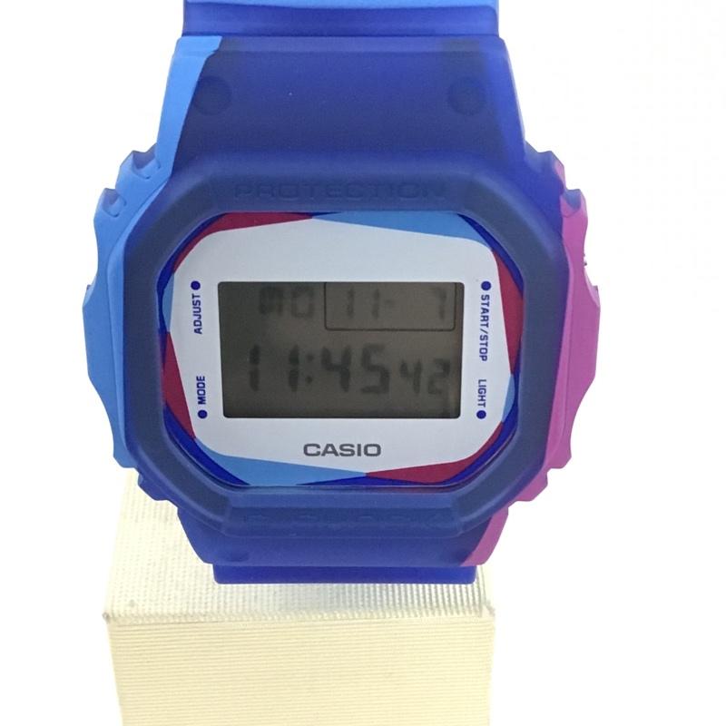 ジーショック G-SHOCK 腕時計 デジタル DWE-5600PR 付属バンド付き 箱有 ロゴ、文字 青 / ブルー / X 紫 / パープル / X 水色 / ライトブルー / メンズ USED 古着 中古 10080004