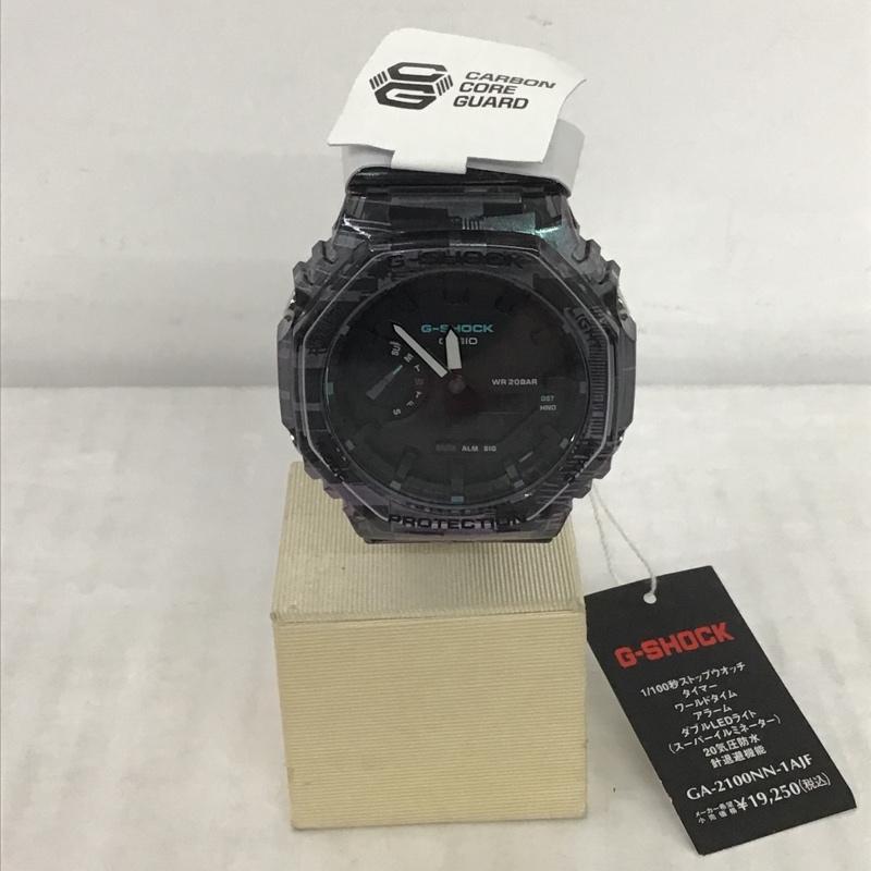 ジーショック G-SHOCK 腕時計 アナログ(クォーツ式) GA-2100NN スケルトン 箱有 ロゴ、文字 黒 / ブラック / X 紫 / パープル / X 水色 / ライトブルー / メンズ USED 古着 中古 10080005