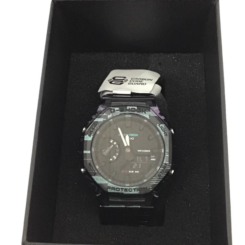 ジーショック G-SHOCK 腕時計 アナログ(クォーツ式) GA-2100NN スケルトン 箱有 ロゴ、文字 黒 / ブラック / X 紫 / パープル / X 水色 / ライトブルー / メンズ USED 古着 中古 10080005