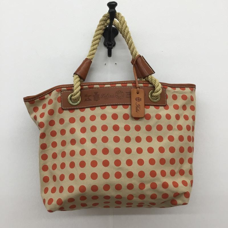 フェリージ Felisi トートバッグ トートバッグ ドット ベージュ / ベージュ / X 橙 / オレンジ / レディース USED 古着 中古 10080088