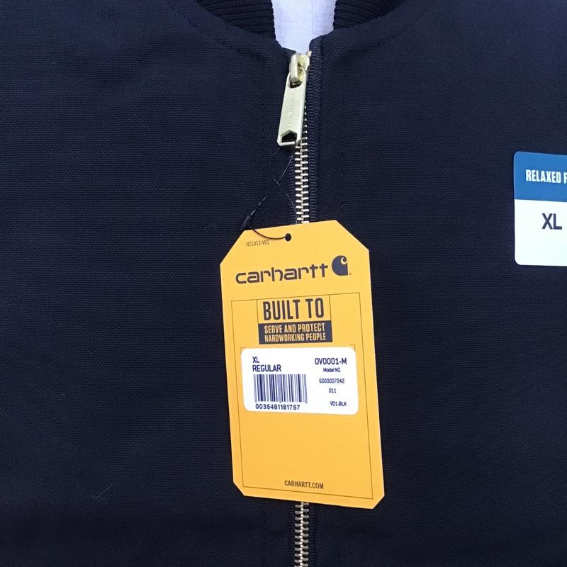 カーハート Carhartt ベスト ベスト OV0001 Duck Insulates Rib Collar Vest タグ付き XL ロゴ、文字 黒 / ブラック / メンズ USED 古着 中古 10080125