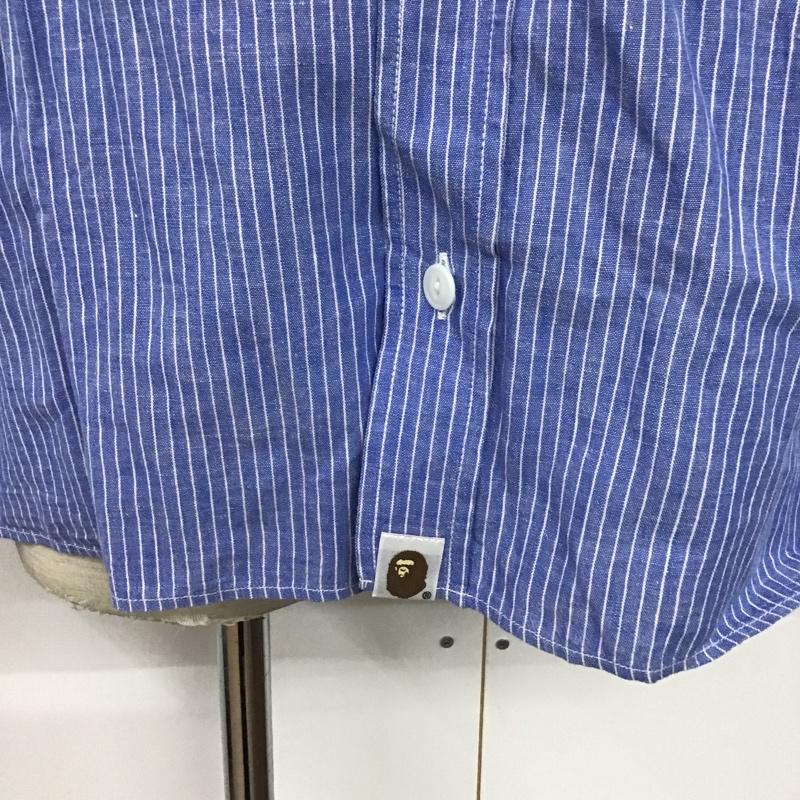 アベイシングエイプ A BATHING APE シャツ、ブラウス 長袖 L ストライプ マルチカラー / マルチカラー / メンズ USED 古着 中古 10080127