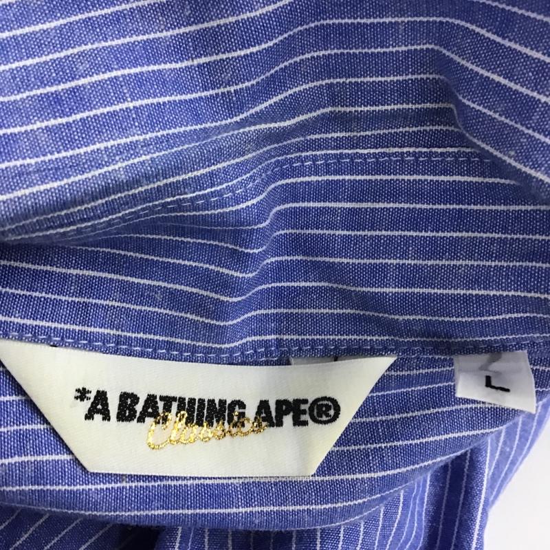 アベイシングエイプ A BATHING APE シャツ、ブラウス 長袖 L ストライプ マルチカラー / マルチカラー / メンズ USED 古着 中古 10080127