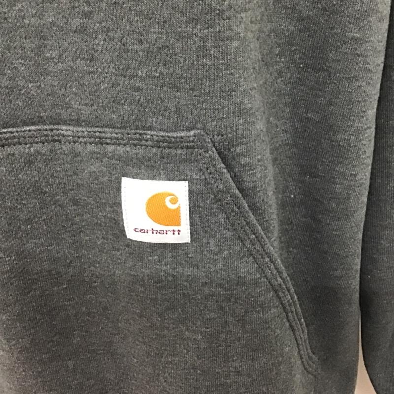 カーハート Carhartt パーカー 長袖 K121-026 MIDWEIGHT SWEATSHIRT 裏起毛 タグ付き L ロゴ、文字 ダークグレー / ダークグレー / メンズ USED 古着 中古 10080134