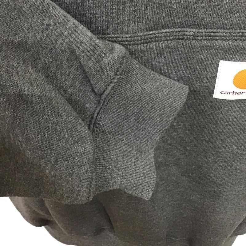 カーハート Carhartt パーカー 長袖 K121-026 MIDWEIGHT SWEATSHIRT 裏起毛 タグ付き L ロゴ、文字 ダークグレー / ダークグレー / メンズ USED 古着 中古 10080134