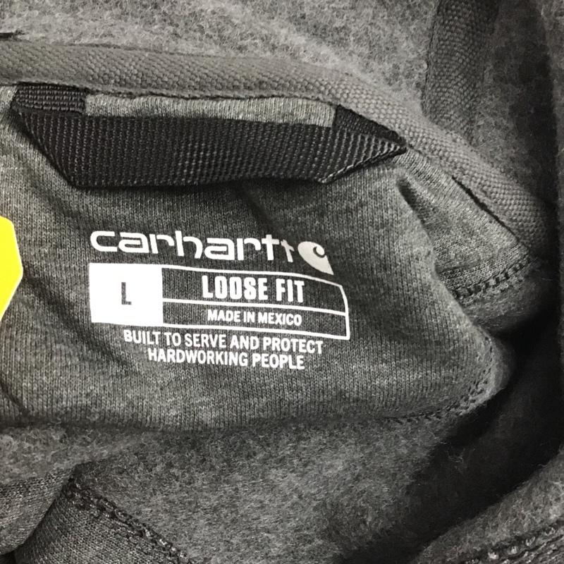 カーハート Carhartt パーカー 長袖 K121-026 MIDWEIGHT SWEATSHIRT 裏起毛 タグ付き L ロゴ、文字 ダークグレー / ダークグレー / メンズ USED 古着 中古 10080134