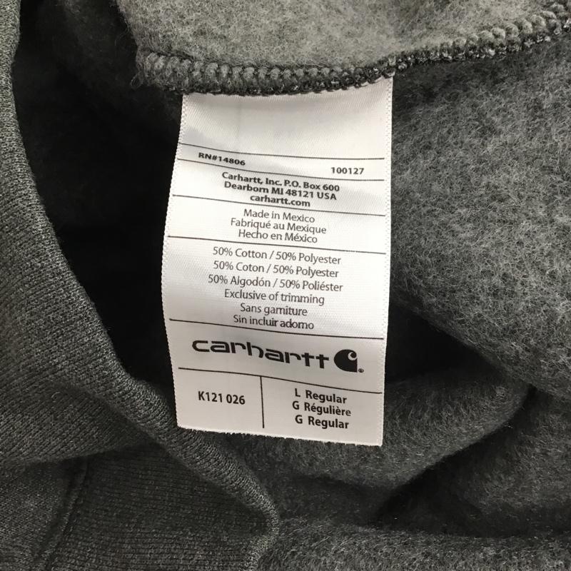 カーハート Carhartt パーカー 長袖 K121-026 MIDWEIGHT SWEATSHIRT 裏起毛 タグ付き L ロゴ、文字 ダークグレー / ダークグレー / メンズ USED 古着 中古 10080134