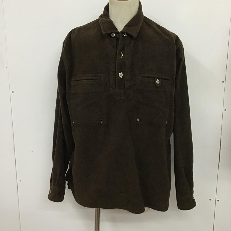 アンドファミリー ANDFAMILY シャツ、ブラウス 長袖 XXL 無地 茶 / ブラウン / メンズ USED 古着 中古 10080161