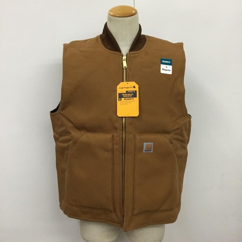 カーハート Carhartt ベスト ベスト OV0001 Duck Insulates Rib Collar Vest タグ付き L ロゴ、文字 茶 / ブラウン / メンズ USED 古着 中古 10080222