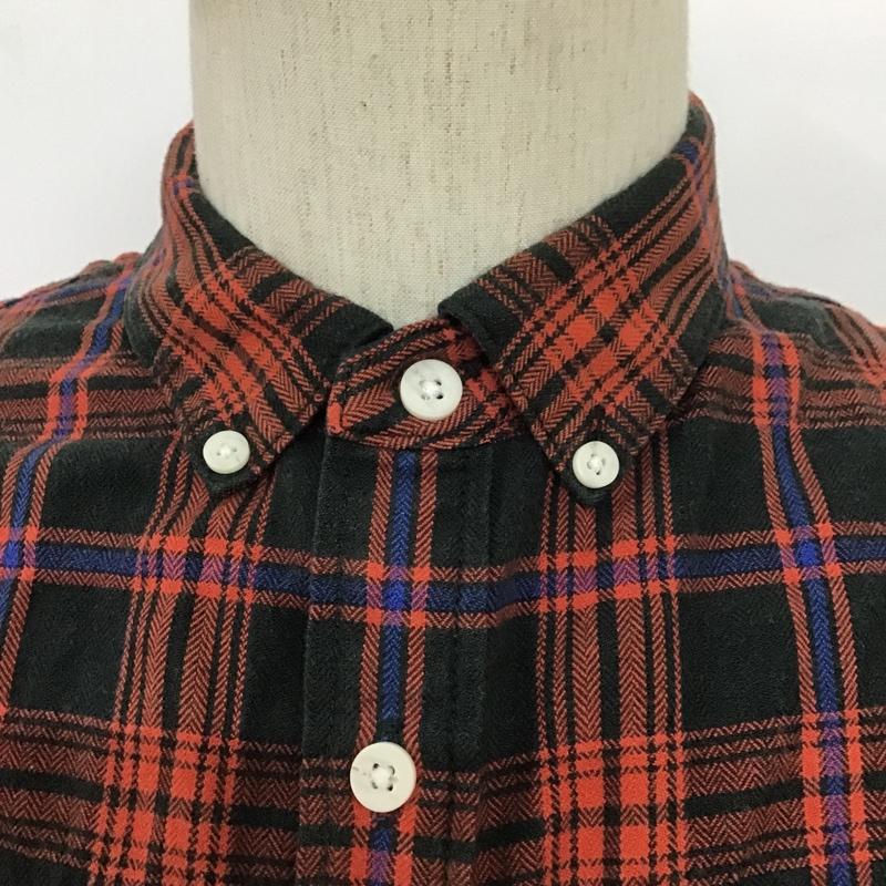 ザノースフェイス THE NORTH FACE シャツ、ブラウス 長袖 NR61404 ヘリンボーン ボタンダウン M チェック 赤 / レッド / X 黒 / ブラック / X 青 / ブルー / メンズ USED 古着 中古 10080328
