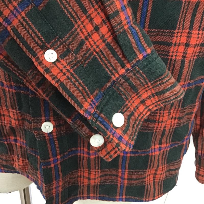 ザノースフェイス THE NORTH FACE シャツ、ブラウス 長袖 NR61404 ヘリンボーン ボタンダウン M チェック 赤 / レッド / X 黒 / ブラック / X 青 / ブルー / メンズ USED 古着 中古 10080328