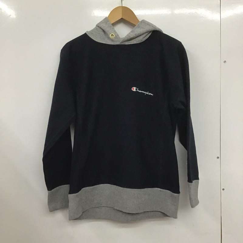 チャンピオン Campion パーカー 長袖 C8-J104 REVERSE WEAVE S 無地 紺 / ネイビー / メンズ USED 古着 中古 10080372