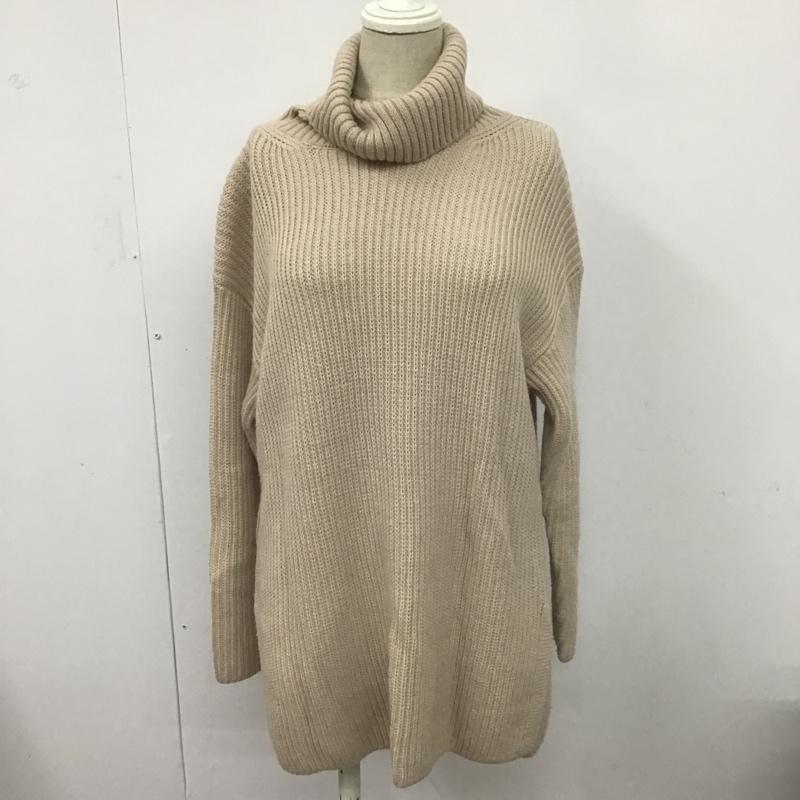 ナチュラルビューティーベーシック NATURAL BEAUTY BASIC ニット、セーター 長袖 タートルネック M 無地 ベージュ / ベージュ / レディース USED 古着 中古 10080396