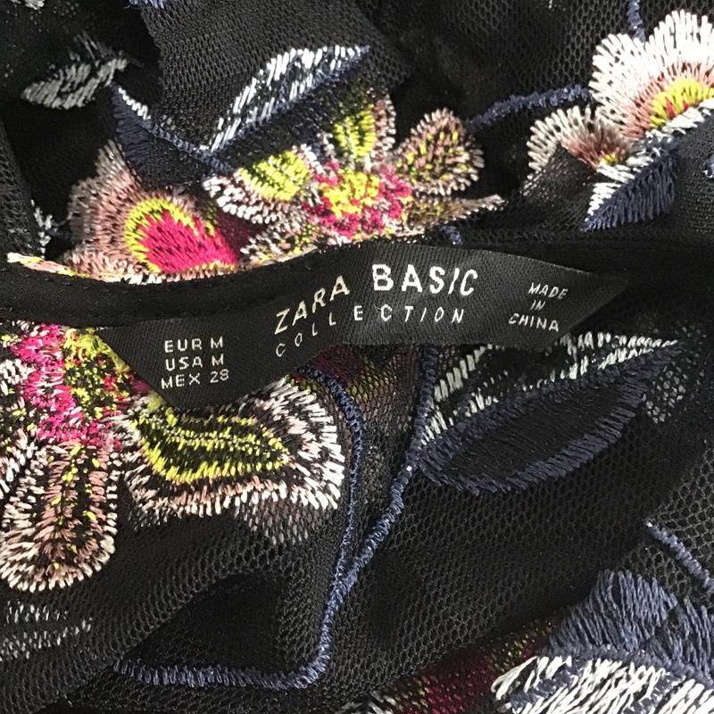 ザラベーシック ZARA BASIC カットソー 七分袖 M 刺繍 マルチカラー / マルチカラー /  レディース USED 古着 中古 10080493