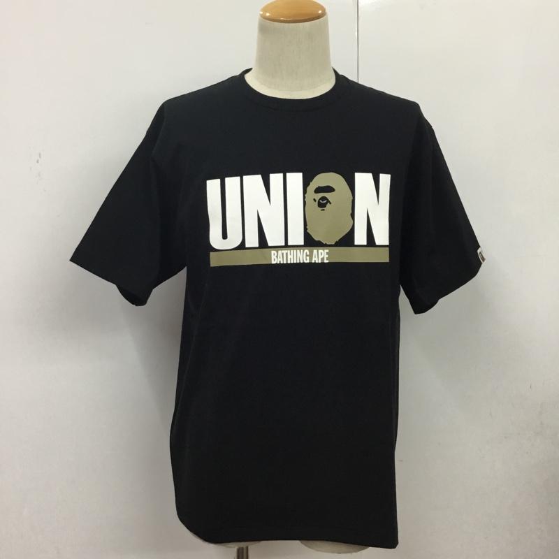 アベイシングエイプ A BATHING APE Tシャツ 半袖 UNION L プリント 黒 / ブラック / メンズ USED 古着 中古 10080496