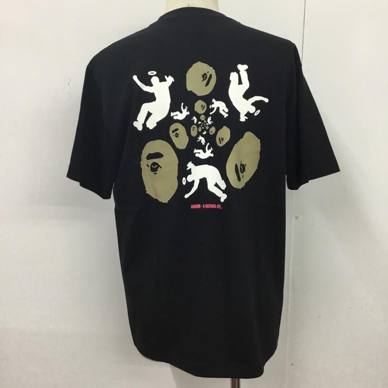 アベイシングエイプ A BATHING APE Tシャツ 半袖 UNION L プリント 黒 / ブラック / メンズ USED 古着 中古 10080496