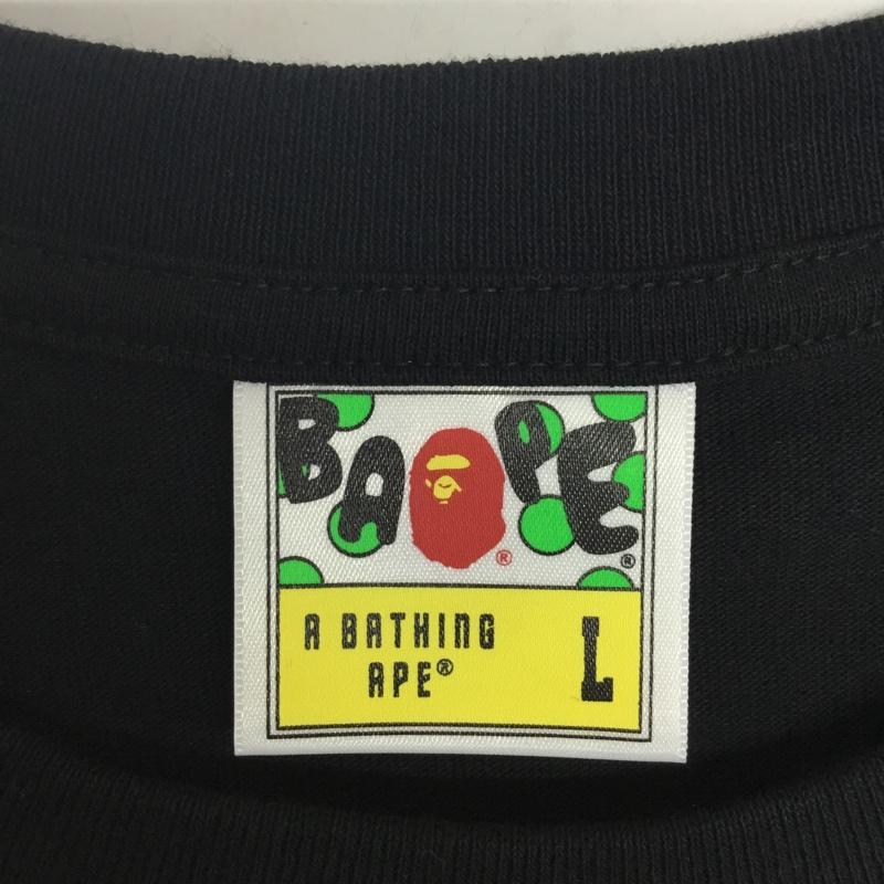 アベイシングエイプ A BATHING APE Tシャツ 半袖 UNION L プリント 黒 / ブラック / メンズ USED 古着 中古 10080496
