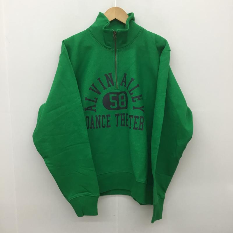チャンピオン Champion トレーナー 長袖 DENIM TEARS デニムティアーズ Reverse Weave リバースウィーブ ハーフジップ L ロゴ、文字 緑 / グリーン / メンズ USED 古着 中古 10080512