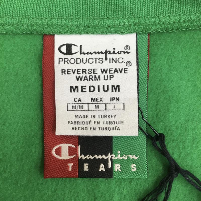 チャンピオン Champion トレーナー 長袖 DENIM TEARS デニムティアーズ Reverse Weave リバースウィーブ ハーフジップ L ロゴ、文字 緑 / グリーン / メンズ USED 古着 中古 10080512