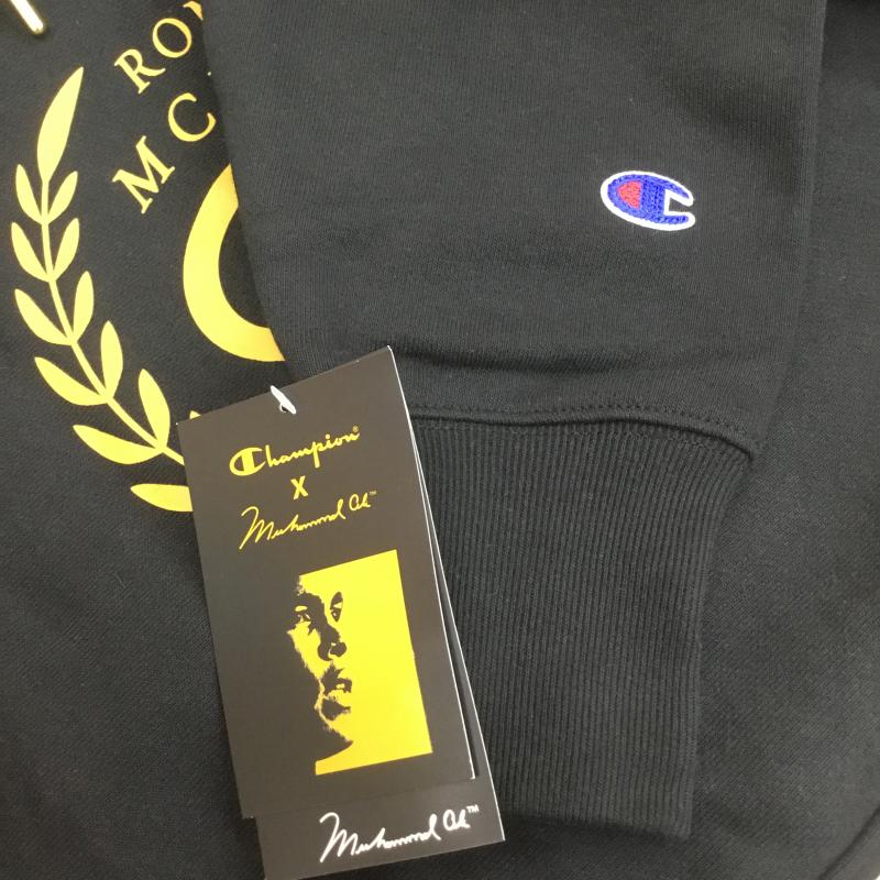 チャンピオン Champion パーカー 長袖 REVERSE WEAVE モハメドアリ Muhammad Ali XL ロゴ、文字 黒 / ブラック / メンズ USED 古着 中古 10080589