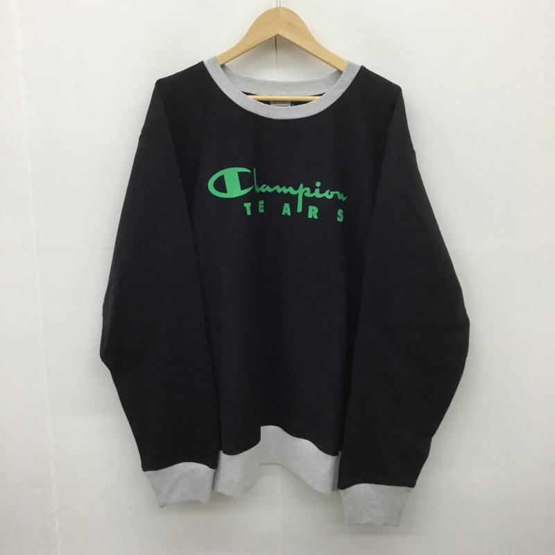 チャンピオン Champion トレーナー 長袖 DENIM TEARS デニムティアーズ Reverse Weave リバースウィーブ XXL ロゴ、文字 黒 / ブラック / メンズ USED 古着 中古 10080591
