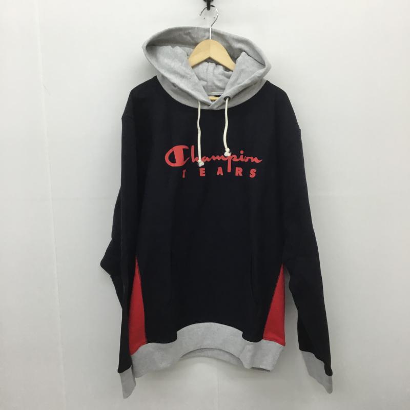 チャンピオン Champion パーカー 長袖 DENIM TEARS デニムティアーズ Reverse Weave リバースウィーブ XXL ロゴ、文字 黒 / ブラック / メンズ USED 古着 中古 10080595