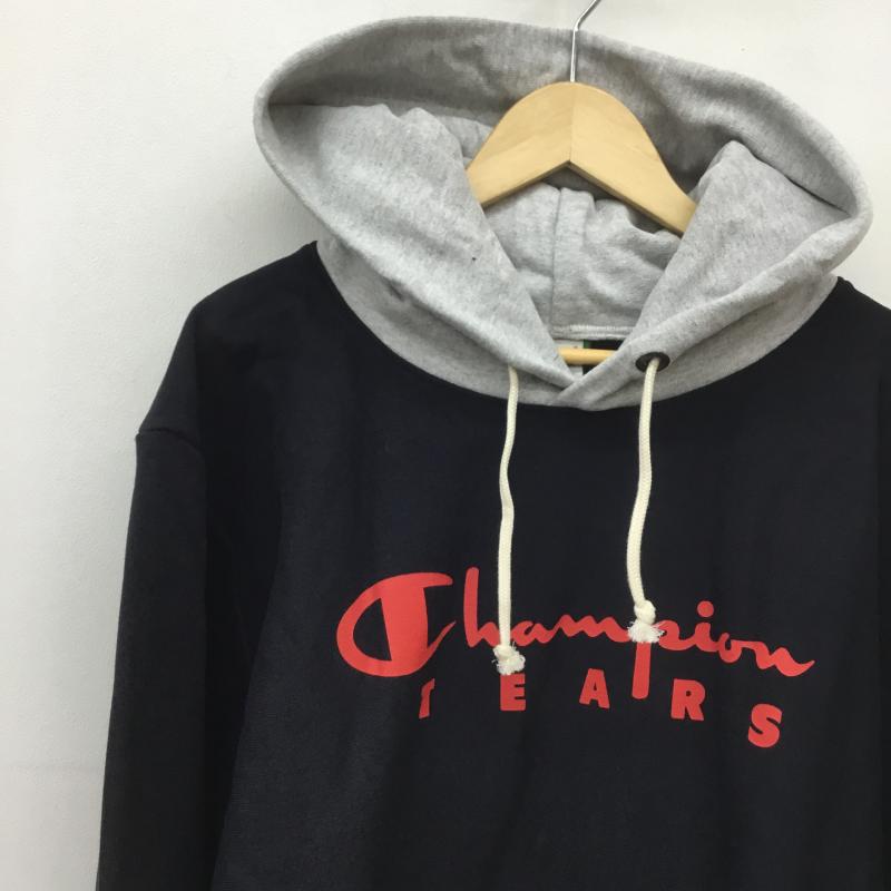 チャンピオン Champion パーカー 長袖 DENIM TEARS デニムティアーズ Reverse Weave リバースウィーブ XXL ロゴ、文字 黒 / ブラック / メンズ USED 古着 中古 10080595